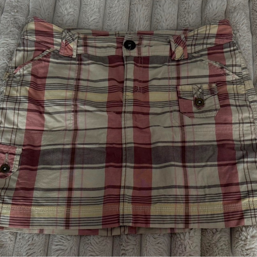 St. John's Bay Pink and Cream Plaid Pencil Skirt - Picture 4 of 5
